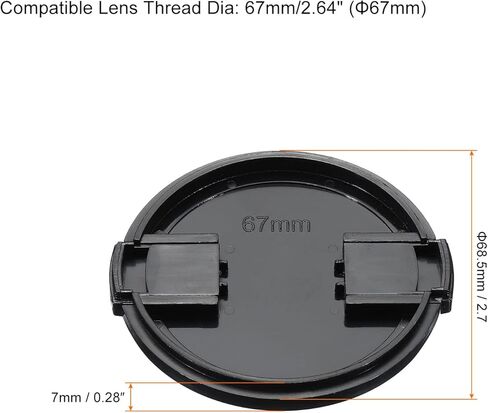 Camera Lens Cap, 2 Pack Sides Pinch Front Lens Cover with Microfiber Cleaning Cloth for 67mm Thread Universal DSLR Lenses for Nikon, for Fujifilm, for Pentax, for Leica in Saudi Arabia