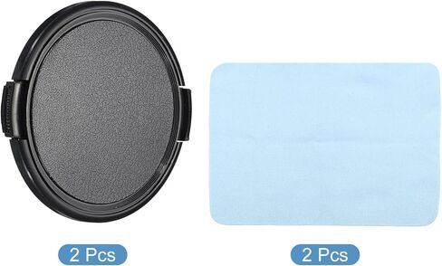 Camera Lens Cap, 2 Pack Sides Pinch Front Lens Cover with Microfiber Cleaning Cloth for 67mm Thread Universal DSLR Lenses for Nikon, for Fujifilm, for Pentax, for Leica in Saudi Arabia