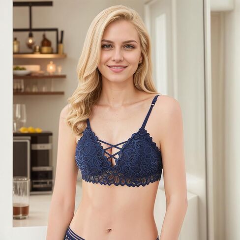 Anti-Exposure Lace Underwear Adjustable Strap Wrap Top Solid Color Jacquard Triangle Cup Bra in Saudi Arabia