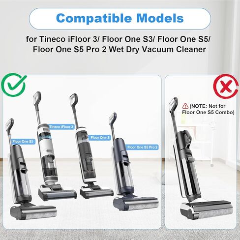 فلاتر مكنسة كهربائية بديلة لـ Tineco iFloor 3/ Floor One S3/ Floor One S5/ Floor One S5 Pro 2 مكنسة كهربائية جافة ورطبة - مجموعة ملحقات قطع الغيار، 4 عبوات in Kuwait
