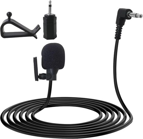Latest Upgraded Universal Car Radio Microphone 3.5mm, Microphone with 3.5mm Female to 2.5mm Male Adapter for Pioneer AVH-270BT, AVH-4000NEX, AVH-P4400BH, AVH-P5200BT, AVH-P6300BT, DEH-X8600BS in Kuwait