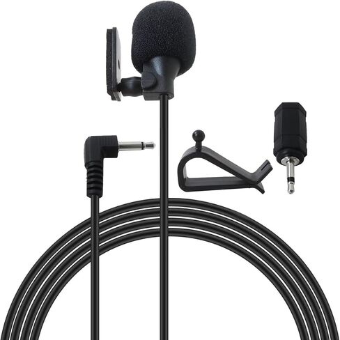 Latest Upgraded Universal Car Radio Microphone 3.5mm, Microphone with 3.5mm Female to 2.5mm Male Adapter for Pioneer AVH-270BT, AVH-4000NEX, AVH-P4400BH, AVH-P5200BT, AVH-P6300BT, DEH-X8600BS in Kuwait