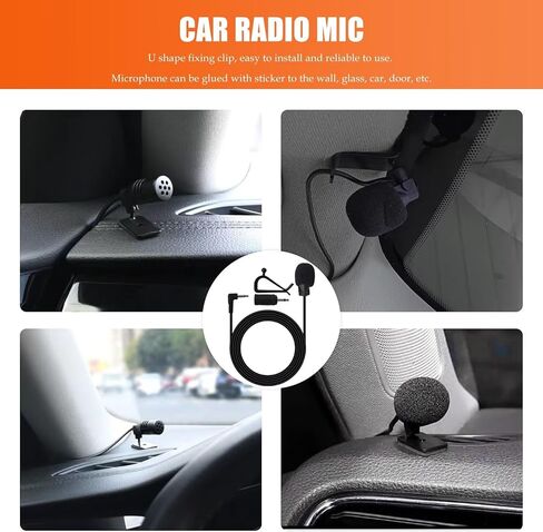 Latest Upgraded Universal Car Radio Microphone 3.5mm, Microphone with 3.5mm Female to 2.5mm Male Adapter for Pioneer MVH-P8300BT, MVH-X360BT, MVH-X36BT, MVH-X370BT, MVH-X560BT in Kuwait