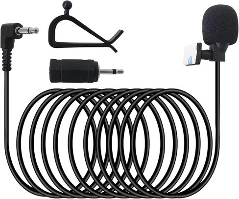 استبدال ميكروفون راديو السيارة 3.5 مم، ميكروفون كابل 16 قدم / 5 متر مع محول 3.5 مم إلى 2.5 مم، ميكروفون للطراز رقم DEH-5400BT، DEH-6400BT، DEH-64BT، DEH-7300BT، DEH-73BT، DEH-80PRS in Kuwait