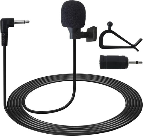 استبدال ميكروفون راديو السيارة 3.5 مم، كابل 16 قدم / 5 متر مع محول 3.5 مم إلى 2.5 مم، ميكروفون للطراز رقم: FH-X70BT، FH-X720BT، FH-X820BS، MVH-P8200BT، MVH-P8300BT، MVH-X360BT in Kuwait