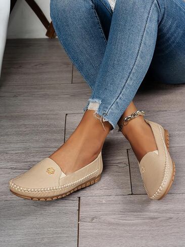 Women's Fashionable Flat Shoes with Round Toes and Shallow Openings, one-Piece Style. TPR Sole for Comfort and Lightness. Suitable for All Seasons and Work Attire. in Saudi Arabia