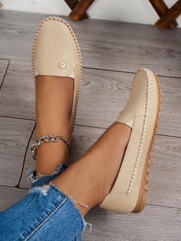 Women's Fashionable Flat Shoes with Round Toes and Shallow Openings, one-Piece Style. TPR Sole for Comfort and Lightness. Suitable for All Seasons and Work Attire. in Saudi Arabia