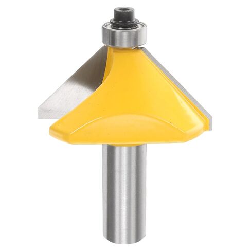 HARFINGTON 60 Degree Chamfer Router Bit 1/2 Inch Shank 0.7" Cutting Length Carbide Tip with Bearing for Woodworking Milling Cutter Tool, Yellow in Saudi Arabia