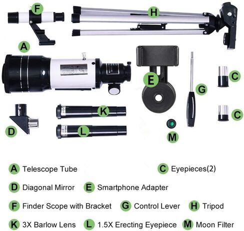 Small Telescope Professional Astronomical Telescope Monocular 150X Refractive Space Telescope Outdoor Travel Spotting Scope with Tripod in Kuwait
