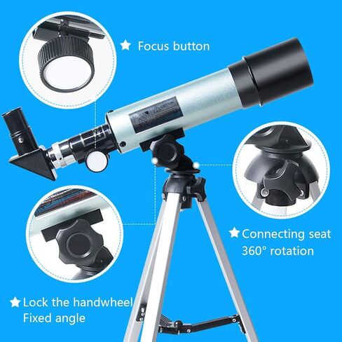 Adult Astronomical Telescope Astronomical Refraction Travel Telescope with a Tripod to Observe The Moon in Kuwait