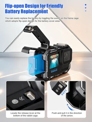 مقبض تصوير الشارع من تشادويك لجهاز Insta360 Ace Pro 2، وكاميرات DJI Action وسلسلة GoPro Hero - يتضمن مصراع قابل للتعديل، وتحرير سريع، وتوافق مع الحذاء البارد (يُباع القفص والتركيب بشكل منفصل) in Kuwait