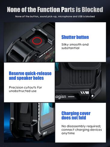 مقبض تصوير الشارع من تشادويك لجهاز Insta360 Ace Pro 2، وكاميرات DJI Action وسلسلة GoPro Hero - يتضمن مصراع قابل للتعديل، وتحرير سريع، وتوافق مع الحذاء البارد (يُباع القفص والتركيب بشكل منفصل) in Kuwait