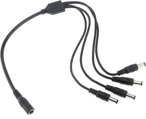 DC Power Splitter Cable 1 Female to 4 Male 5.5mm x 2.1mm DC Power Extension Adapter Cable for CCTV Surveillance Cameras Surveillance Routers DVR Monitor Electricity in Saudi Arabia