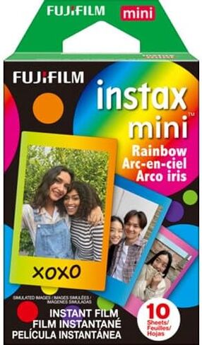 حزمة كاميرا FUJIFILM Instax Mini 99 الفورية، تتضمن: فيلم ملون صغير (40 تعريضًا)، فيلم قوس قزح (10 تعريضات) و108 ألبوم صور Mini Instax للجيب (5 عناصر) in Kuwait
