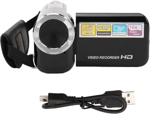 كاميرا فيديو CHICIRIS 16MP 1080P 16X تكبير رقمي 2.0 بوصة شاشة قابلة للتدوير مضادة للاهتزاز منفذ USB كاميرا فيديو للسفر in Saudi Arabia
