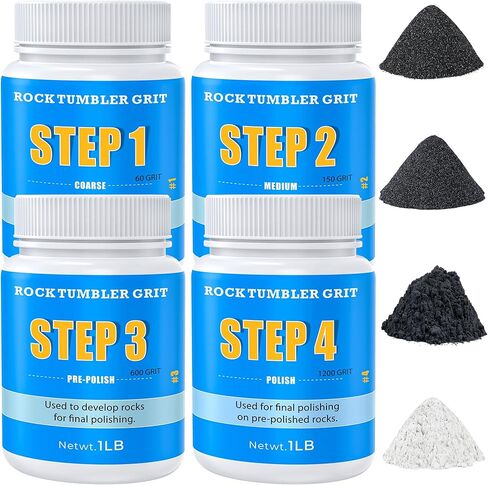 Professional Rock Tumbler Kit – 4LB Large Capacity Barrel with Brushless Motor & Heavy Metal Base, Adjustable Speed & 9-Day Timer, Includes All Accessories, Rock Polisher for Adults & Collectors in Kuwait