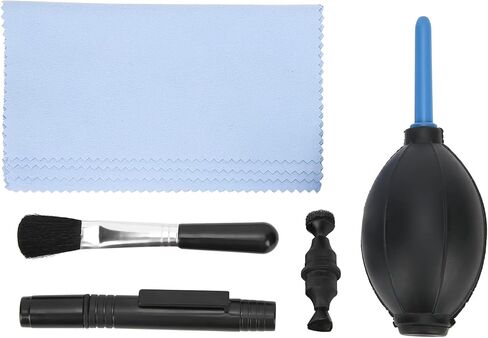 The 5 in 1 Camera Cleaning Kit is an Essential Accessory for DSLR Lens and Camera Cleaning. It Includes a dust Cleaner Brush, air Blower, Wipes, Clean Cloth, and Lens Tissue kit. T in Saudi Arabia