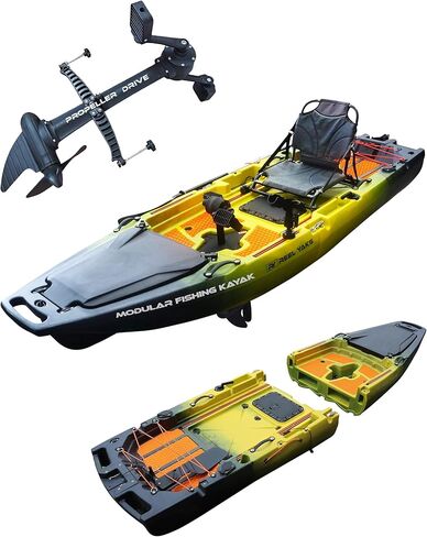 Rocket Modular Fishing Kayak - 9.8 قدم خفيفة الوزن ، الجلوس على قمة الكاياك للبالغين والشباب - تصميم مستقر ومحمول ، مثالي لتوفير الفضاء للسفر - 400 رطل سعة in Kuwait