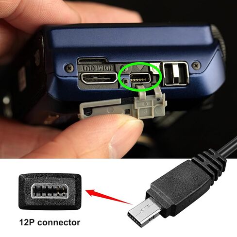 Replacement 12-PIN Camera USB Cable Date Transfer Charger Cord Compatible with Casio Exilim EX-TR100 TR200 ZR20 ZR300 ZR400 ZR1000 ZR1200 ZR1500 EX-Z75 EX-FS10 EX-FC150 EX-FH100 EX-Z200 EX-Z2300 in Saudi Arabia