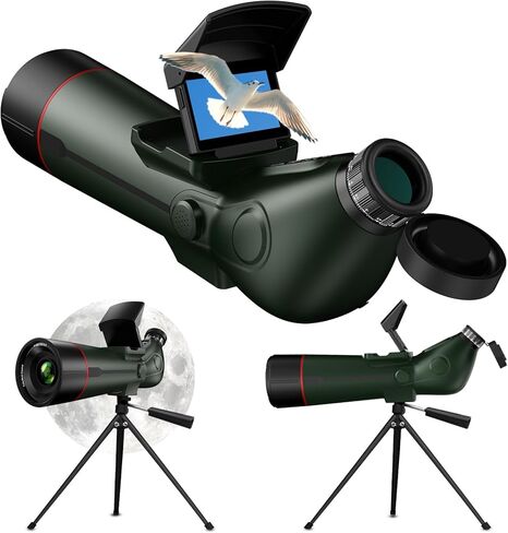 Spotting Scopes Telescope, Save 30MP Photos&4K Video, 2.8'' Extended Screen,78mm Large Objective Lens for Stargazing,Bird Watching,Hiking,Wildlife Viewing,IP54 Waterproof in Kuwait