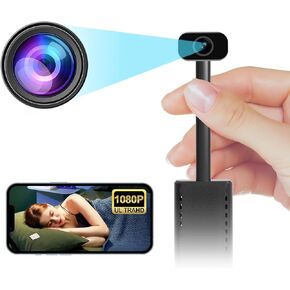 أصغر كاميرا واي فاي لاسلكية، كاميرا تجسس صغيرة، تسجيل فيديو HD1080P بث مباشر، بطارية حوالي 5 ساعات من التسجيل، مراقبة الطفل، كاميرا مربية مع رؤية ليلية، كشف الحركة، تسجيل حلقة التخزين السحابي in Kuwait