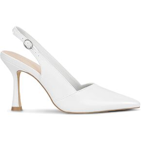حذاء نسائي بكعب Slingback بمقدمة مغلقة ومقدمة مدببة، حذاء بكعب عالي 3.15 بوصة لحفلات الزفاف والمكتب كاجوال in Kuwait