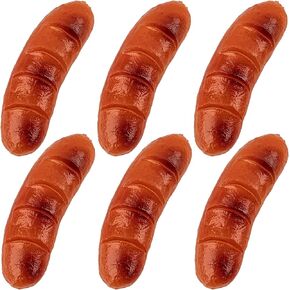 Framendino, 6 Pack Artificial Hot Dogs Fake Sausage Decoration Faux Food Display Model for Photography Prop Party Decor (3.94x1.18 in) in Saudi Arabia