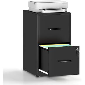 File Cabinet 4 Drawer with Lock, Vertical Filing Cabinets for Home Office, Metal Steel Storage Cabinet for Letter/Legal Size File, Assembly Required(Black) in Kuwait