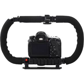 جهاز تثبيت الكاميرا ثنائي الجانب المحمول من TEHAUX لتصوير فيديو DSLR والهواتف الذكية، دعامة دعم للكاميرا قابلة للطي مع وظيفة مضادة للاهتزاز لمبدعي الفيديو والمصورين in Kuwait