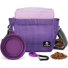 حقيبة معالجة الكلاب - سعة كبيرة مع الإغلاق المغناطيسي ، وموزع كيس أنبوب المشي المشي في الكلاب ، وعاء قابلة للطي ، وعاء قابل للطي للتدريب والمشي - الكاكي in Kuwait