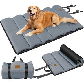 Gimars Upgraded Outdoor Dog Bed with Waterproof Film, Easy to Roll Up with Buckle, Large Travel Pet Bed for Medium & Large Dog, Portable, Foldable, Washable for Camping,Traveling in Kuwait