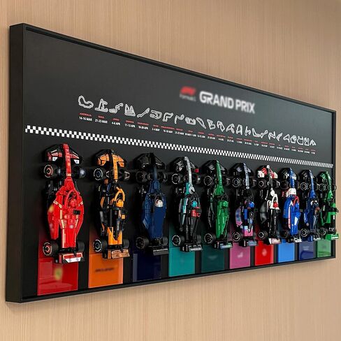 iLuane Display Wallboard for Lego Speed Champions Collector's Pack 66802, Holds 10 Cars on One Frame, Adult Collectibles Wall Mount, Home or Office Décor, 77242–77251 Style A (No Car Included) in Saudi Arabia