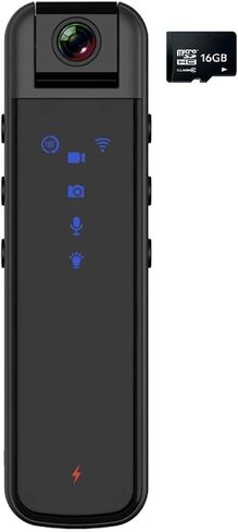 عدسة دوارة قابلة للطي 180 درجة واي فاي Mini 1080P HD IR كاميرا جيب سرية تعمل بالأشعة تحت الحمراء مع بطاقة SD سعة 16 جيجابايت PE-FLIP in Kuwait