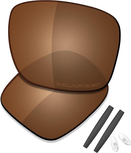 عدسات بديلة ممتازة من SAUCER وأطقم مطاطية لـ Oakley Inmate | نظارة شمسية Inmate Low Bridge Fit عالية الوضوح - مستقطبة باللون البرونزي الذهبي in Kuwait