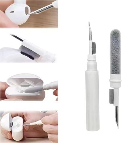 طقم تنظيف لأجهزة Airpods، قلم تنظيف متعدد الوظائف مع فرشاة ناعمة وإسفنجة متدفقة لسماعات البلوتوث، مجموعتان in Kuwait