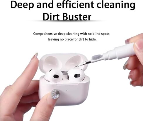 طقم تنظيف لأجهزة Airpods، قلم تنظيف متعدد الوظائف مع فرشاة ناعمة وإسفنجة متدفقة لسماعات البلوتوث، مجموعتان in Kuwait