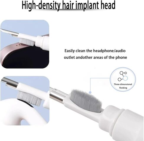 طقم تنظيف لأجهزة Airpods، قلم تنظيف متعدد الوظائف مع فرشاة ناعمة وإسفنجة متدفقة لسماعات البلوتوث، مجموعتان in Kuwait