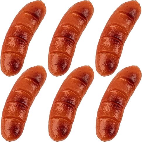 Framendino, 6 Pack Artificial Hot Dogs Fake Sausage Decoration Faux Food Display Model for Photography Prop Party Decor (3.94x1.18 in) in Saudi Arabia