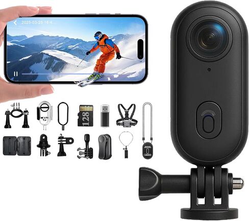 4K مقاوم للماء POV Capture Pro، كاميرا POV، بطاقة 128G مجانية، كاميرا عمل جديدة ذات زاوية واسعة للغاية للجيب، للغوص وركوب الدراجات والأنشطة الخارجية (ممتاز، أسود -4k) in Kuwait