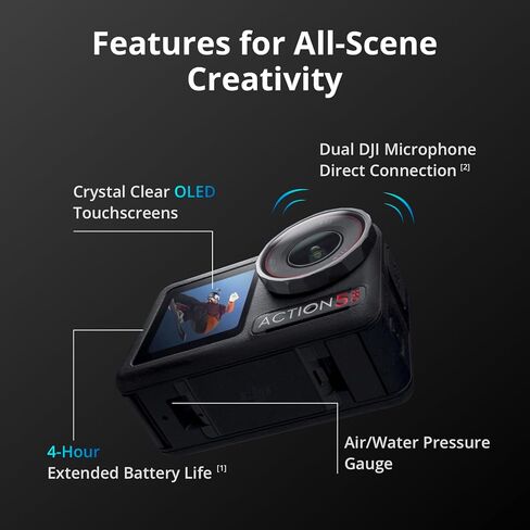 DJI Osmo Action 5 Pro Standard Combo, Waterproof Action Camera with, 4K/120fps Video, Subject Tracking, Stabilization, Action Camera 4K Ideal for Sports, Vlog (Renewed) in Saudi Arabia