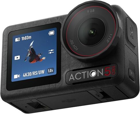 مجموعة DJI Osmo Action 5 Pro القياسية، كاميرا أكشن مقاومة للماء مع فيديو بدقة 4K/120 إطارًا في الثانية، وتتبع الموضوع، والتثبيت، وكاميرا الحركة 4K مثالية للرياضة، ومدونة فيديو (متجددة) in Saudi Arabia