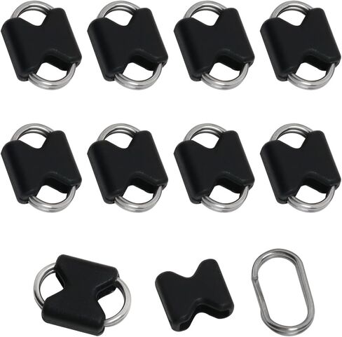 LULUORNG 10PCS Oval Camera Strap Adapter Rings Stainless Steel Compatible with Round Hole Strap Mounts Includes Protective Sleeves Diameter 1.0 mm in Saudi Arabia