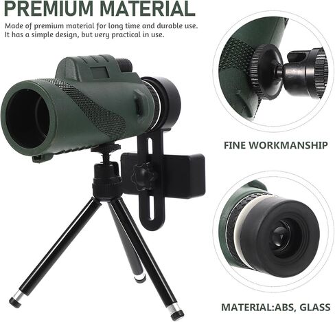 12x50 Monocular Telescope for Adults with Smartphone Adapter and Adjustable Tripod, High Magnification Optical Handheld Scope for Bird Watching, Hiking, and Outdoor Travel in Saudi Arabia