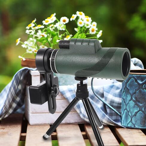 12x50 Monocular Telescope for Adults with Smartphone Adapter and Adjustable Tripod, High Magnification Optical Handheld Scope for Bird Watching, Hiking, and Outdoor Travel in Saudi Arabia