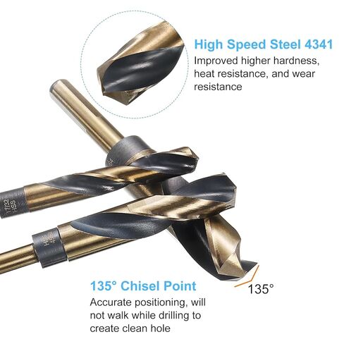 HARFINGTON Twist Drill Bit 17mm Dia فولاذ عالي السرعة 4341 متري لقم الثقب 5.9 "الطول الإجمالي مع طلاء أكسيد الأسود والذهبي لحفر المعادن الصلبة، الفولاذ المقاوم للصدأ، سبائك الصلب in Kuwait