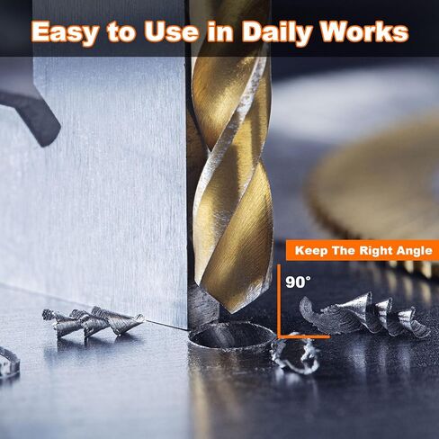 HARFINGTON Twist Drill Bit 17mm Dia فولاذ عالي السرعة 4341 متري لقم الثقب 5.9 "الطول الإجمالي مع طلاء أكسيد الأسود والذهبي لحفر المعادن الصلبة، الفولاذ المقاوم للصدأ، سبائك الصلب in Kuwait