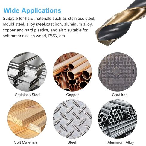 HARFINGTON Twist Drill Bit 17mm Dia فولاذ عالي السرعة 4341 متري لقم الثقب 5.9 "الطول الإجمالي مع طلاء أكسيد الأسود والذهبي لحفر المعادن الصلبة، الفولاذ المقاوم للصدأ، سبائك الصلب in Kuwait