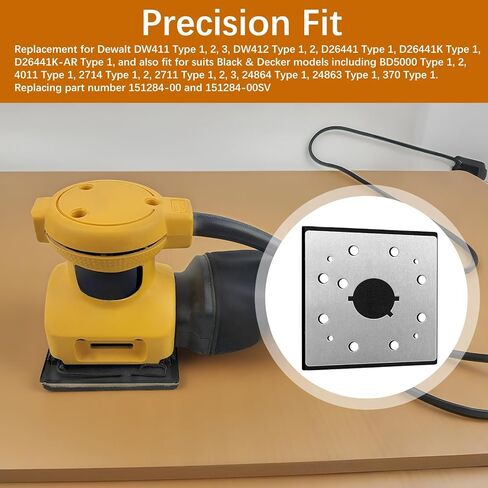 2 حزمة 1/4 ورقة استبدال لوحة ساندر الوسادة الخلفية لـ DeWalt DW411، D26441، DW412، 151284-00SV | 8- فتحات تفريغ لتجميع الغبار in Kuwait