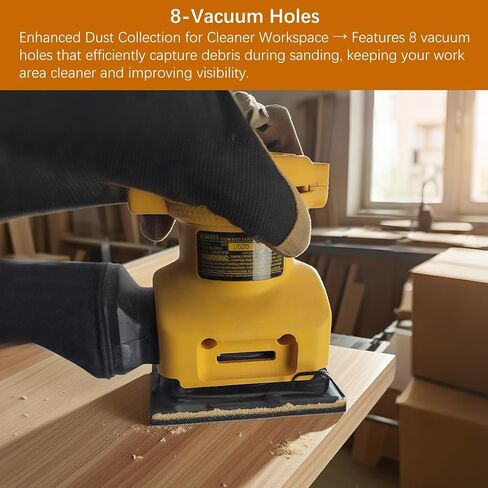 2 حزمة 1/4 ورقة استبدال لوحة ساندر الوسادة الخلفية لـ DeWalt DW411، D26441، DW412، 151284-00SV | 8- فتحات تفريغ لتجميع الغبار in Kuwait