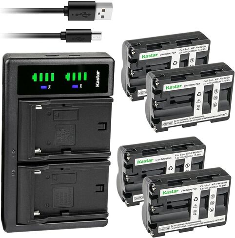 شاحن بطارية USB Kastar NP-FM500HN LTD2 متوافق مع كاميرا Sony SLT-A99 II a99II a99V CLM-V55 CLM-FHD5 a200 a300 a350 a450 a500 a550 a560 a580 a700 a850 a900 a57 a58 a65 a68 a77 in Kuwait